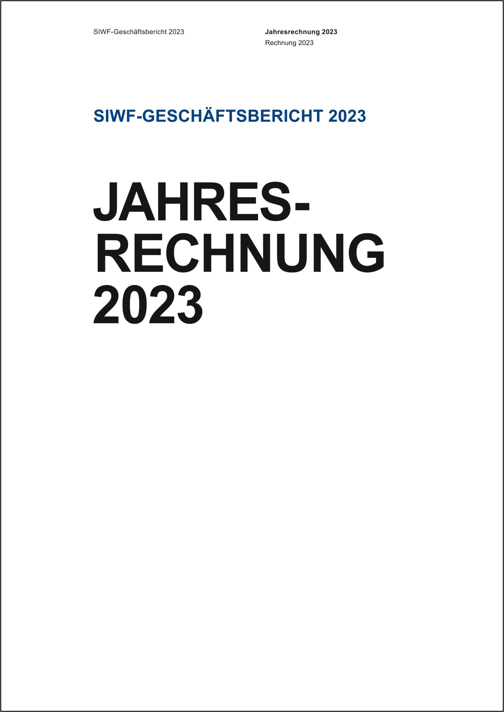 Jahresrechnung SIWF 2023